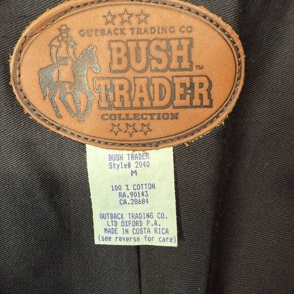 Outback Trading Co Bush Trader Duster Coat Black Medium Waxed Oilskin Western - Picture 2 of 15